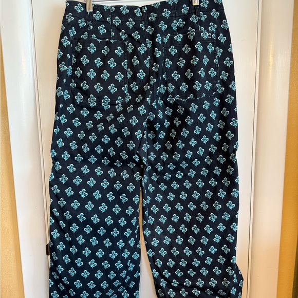 Crown & Ivy Black Pants with Blue Floral Pattern - Picture 1 of 2